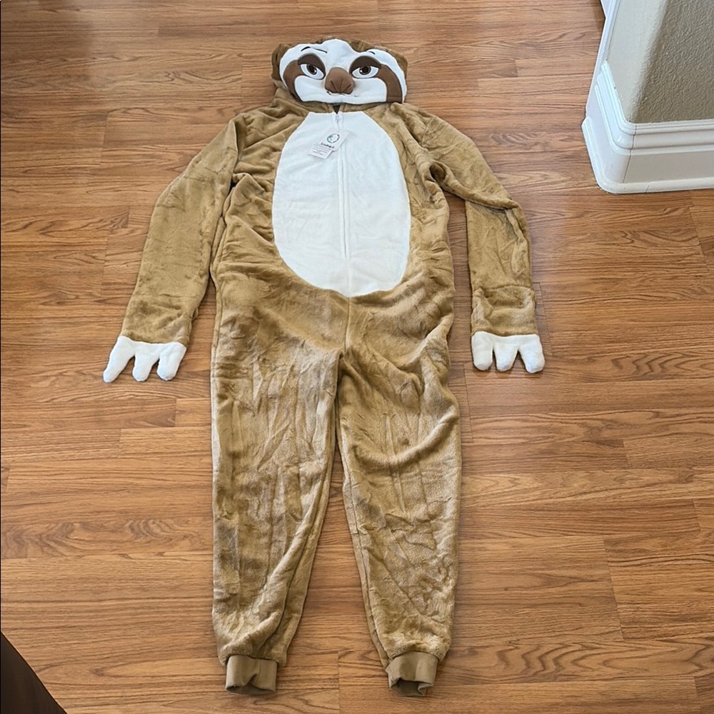 Lands' End Brown and White Sloth Costume NWT